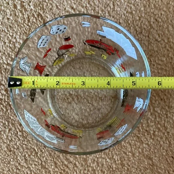 Vintage * Glass Casino Theme Bowl - Picture 5 of 6